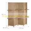 Indoor partition screen 170x180 cm beige 4 partition panels with shelves