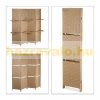 Indoor partition screen 170x180 cm beige 4 partition panels with shelves