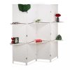 Indoor partition screen 170x180 cm white with 4 partition panels with shelves