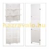 Indoor partition screen 170x180 cm white with 4 partition panels with shelves