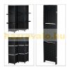 Indoor partition screen 170x180 cm black 4 partition panels with shelves