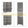 Indoor partition screen 170x180 cm gray 4 partition panels with shelves