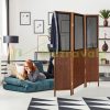 Folding indoor partition screen 179x132x3 cm brown vintage style 3 partition panels 