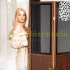 Folding indoor partition screen 179x132x3 cm brown vintage style 3 partition panels 