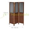 Folding indoor partition screen 179x132x3 cm brown vintage style 3 partition panels 