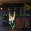 Folding indoor partition screen 179x132x3 cm dark brown vintage style 3-piece partition panel 