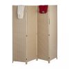 Indoor partition screen 180x180 cm beige rattan effect 4 partition panels 