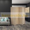 Indoor partition screen 180x180 cm beige rattan effect 4 partition panels 