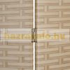 Beltéri térelválasztó paraván 180x180 cm bézs rattan hatású 4 darab térelválasztó panel