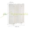 Folding room divider with bamboo rods 180x180x2 cm 4-part white screen