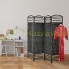 Folding indoor partition screen 180x180 cm black 4 partition panels 