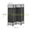 Folding indoor partition screen 180x180 cm black 4 partition panels 