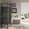 Folding indoor partition screen 180x180 cm black 4 partition panels 