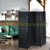 Folding indoor partition screen 180x180 cm black 4 partition panels 