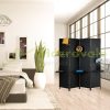 Indoor partition screen 180x180 cm black 4 partition panels with shelves