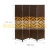 Indoor room divider screen 180x180 cm, 4 room divider panels with a graphic pattern 