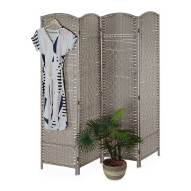   Összecsukható térelválasztó bambuszrudakkal 180x180x2 cm 4 részes homok színű paraván