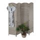 Folding room divider with bamboo rods 180x180x2 cm 4-part sand-colored screen