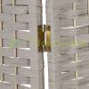 Folding room divider with bamboo rods 180x180x2 cm 4-part sand-colored screen