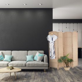   Összecsukható térelválasztó bambuszrudakkal 180x180x2 cm 4 részes natur paraván