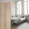 Összecsukható térelválasztó bambuszrudakkal 180x180x2 cm 4 részes natur paraván
