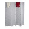 Indoor room divider screen 180x180 cm gray rattan effect 4 room divider panels 