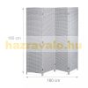 Indoor room divider screen 180x180 cm gray rattan effect 4 room divider panels 