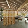 Indoor partition screen 180x180 cm brick pattern 4 partition panels 