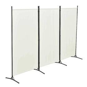   Térelválasztó paraván törtfehér 3 darab térelválasztó panel 260x176 cm