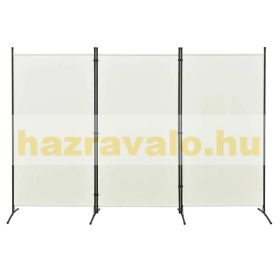   Térelválasztó paraván törtfehér 3 darab térelválasztó panel 260x176 cm