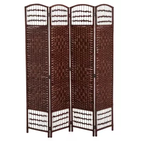   Fa térelválasztó paraván 4 darab térelválasztó panel 160x170 cm sötétbarna