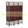 Wooden room divider screen 4 room divider panels 160x170 cm dark brown