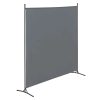 Room divider screen 1 room divider panel 176x175 cm in dark gray color