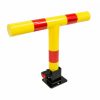 Parking guard steel barrier parking barrier parking space protective barrier, lockable with a key yellow-red