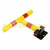 Parking guard steel barrier parking barrier parking space protective barrier, lockable with a key yellow-red