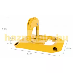   Parkolóőr acél parkolást gátló parkolóhely védő akadály, kulccsal zárható sárga