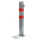 Drive-through parking guard, folding column, lockable with a key, square