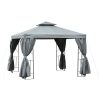 Luxury gazebo garden tent 295x295x270 cm gray party tent double roof event tent