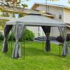 Luxury gazebo garden tent 295x295x270 cm gray party tent double roof event tent