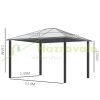 Luxury gazebo garden tent 295x360x265 cm black-beige party tent polycarbonate roof event tent