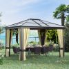 Luxury gazebo garden tent 295x360x265 cm black-beige party tent polycarbonate roof event tent