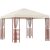 Luxus pavilon kerti sátor 296x296x260 cm acélvázas 15 főig szúnyoghálóval ellátott bézs partisátor