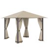 Luxury gazebo garden tent 297x297x260 cm beige-brown party tent modern event tent