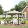 Luxury gazebo garden tent 297x297x260 cm beige-brown party tent modern event tent