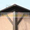 Luxury gazebo garden tent 300x300x250 cm with aluminum roof and side wall in brown color