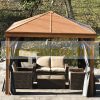 Luxury gazebo garden tent 300x300 cm anodized wood pattern aluminum frame and roof 