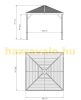 Luxury gazebo garden tent 300x300 cm anodized wood pattern aluminum frame and roof 