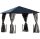 Luxury aluminum gazebo garden tent 3x3 meters with a hollow polycarbonate roof and side walls in black