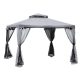 Luxury gazebo garden tent garden party gazebo 300x300 cm grey