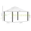 Luxury gazebo garden tent 300x300x270 cm white event tent removable curtains